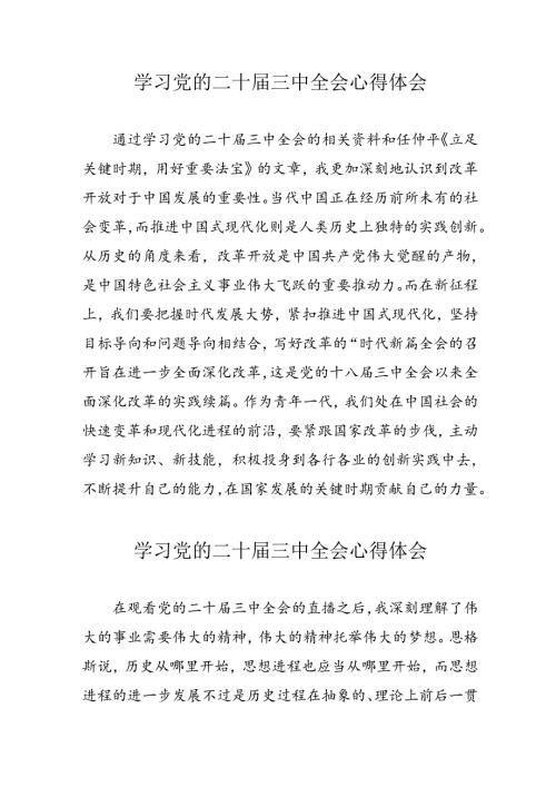 学习2024年党的二十三中全会心得体会 （11份）64.docx