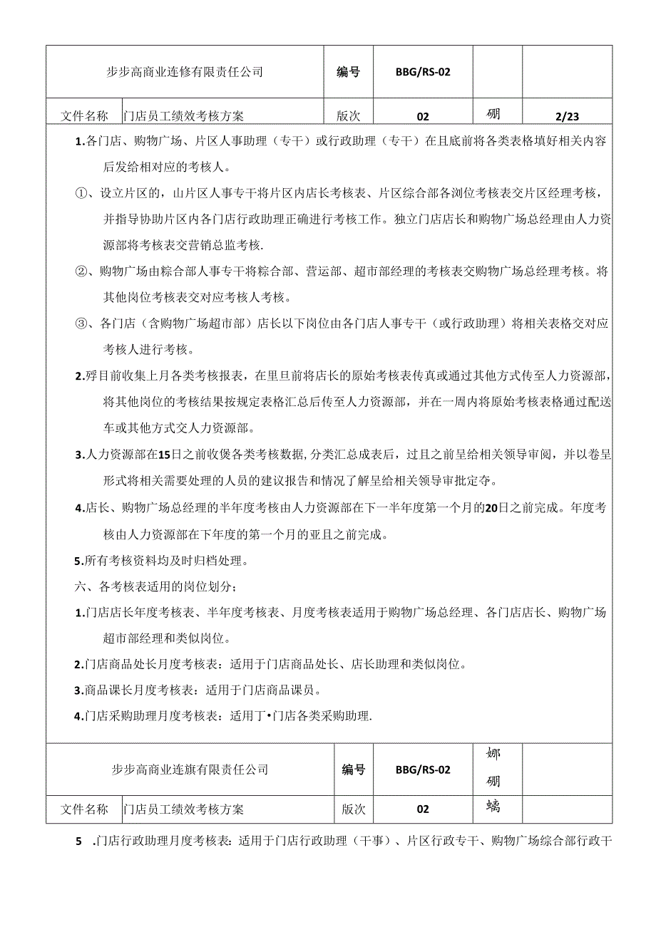 039.步x高商业连锁有限责任公司门店员工绩效考核方案（DOC 65页）.docx_第2页