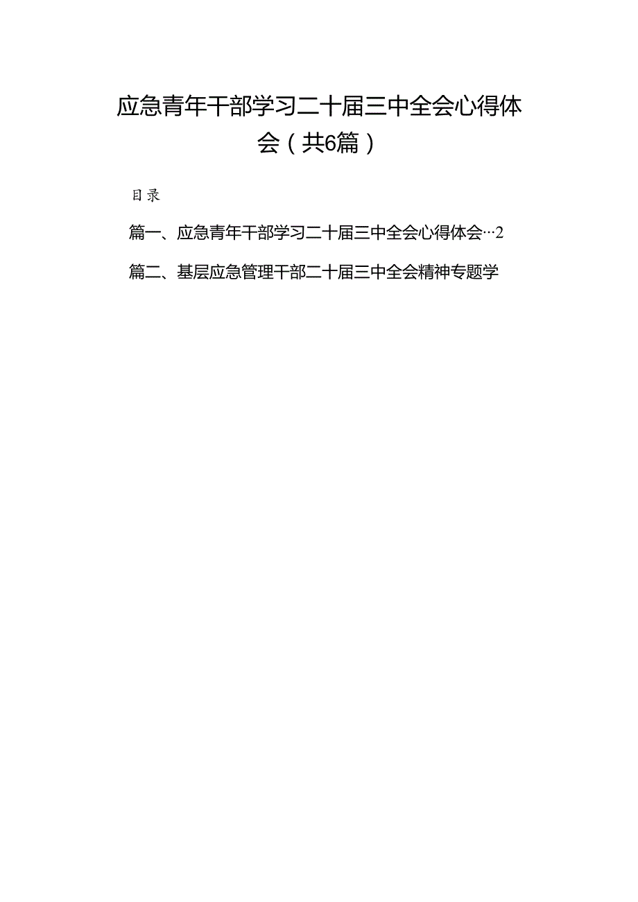 应急青年干部学习二十三中全会心得体会（共6篇）.docx_第1页