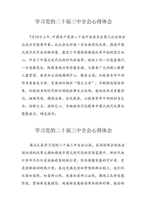 学习2024年党的二十三中全会心得体会 （13份）98.docx