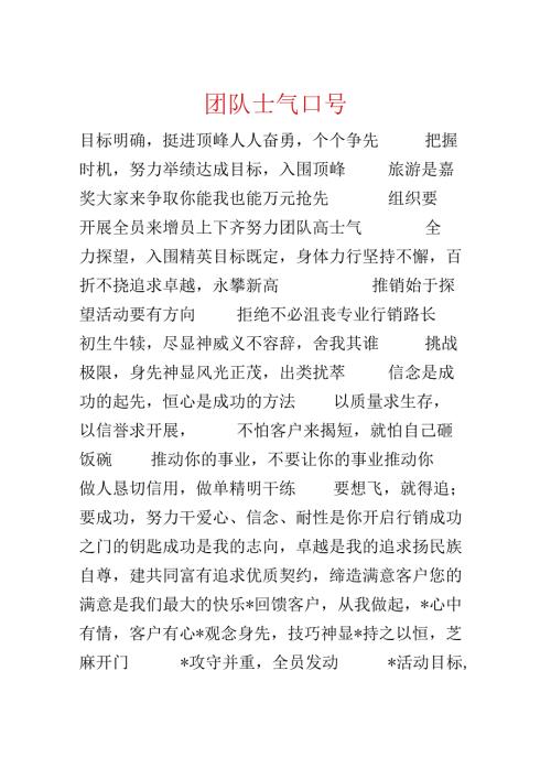 团队士气口号.docx