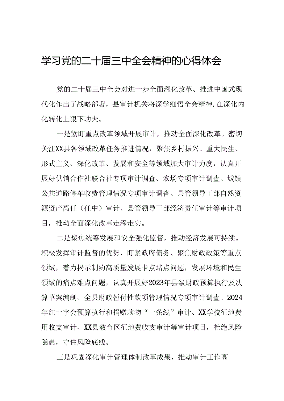 学习2024年党的二十三中全会精神心得体会精品模板十七篇.docx_第1页