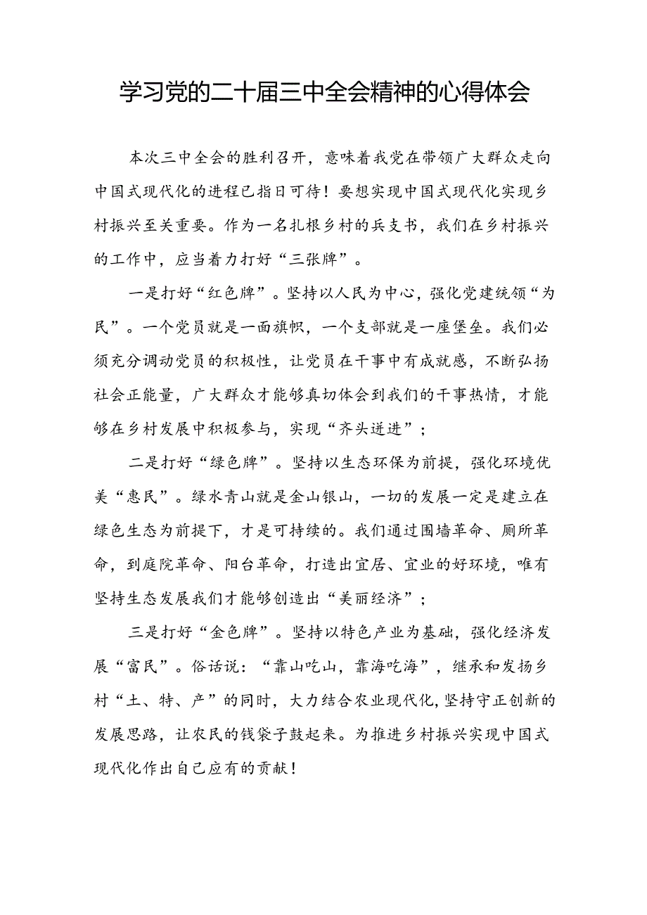 关于2024学习贯彻党的二十三中全会精神的心得体会39篇.docx_第3页