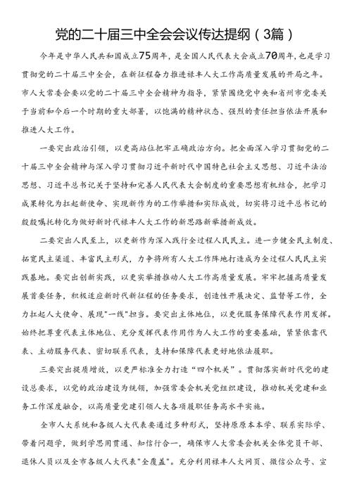 党的二十三中全会会议传达提纲（3篇）.docx