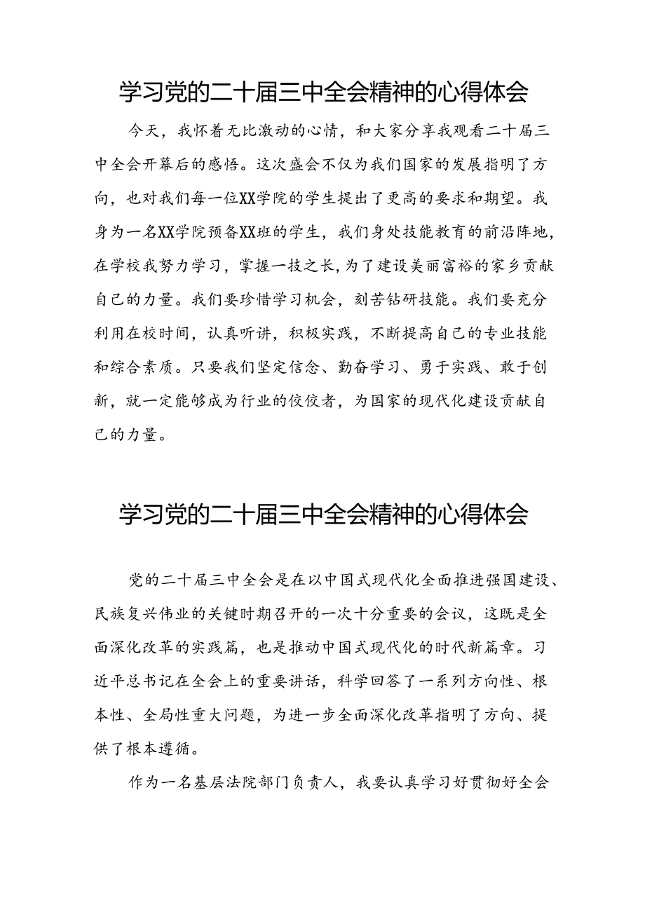 2024年基层干部学习党的二十三中全会心得感悟最新版13篇.docx_第3页