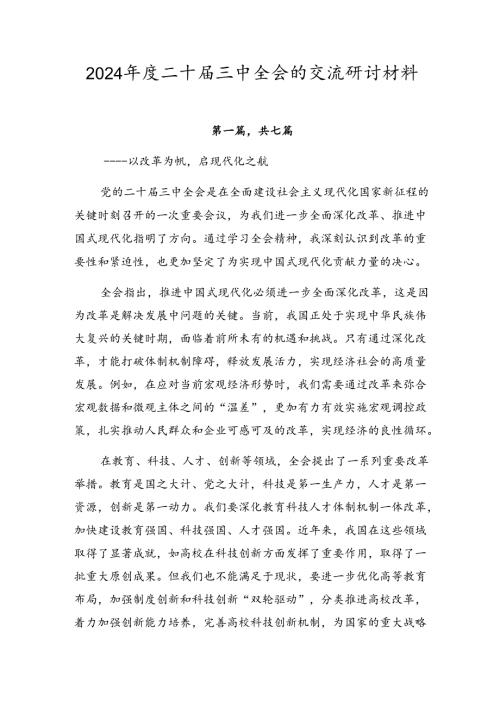 2024二十三中全会的交流研讨材料.docx