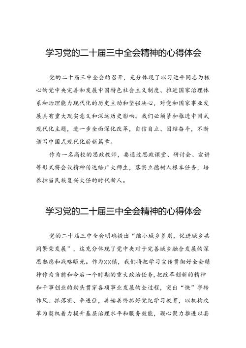 中国共产党第二十中央委员会第三次全体会议精神的学习感悟42篇.docx