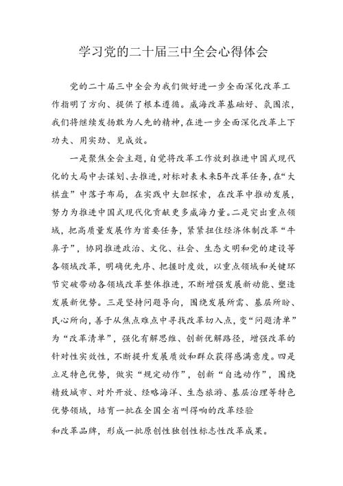 学习2024年学习党的二十三中全会个人心得感悟 （3份）98(1).docx