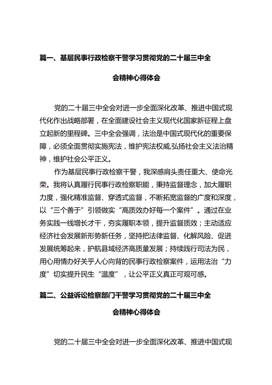 基层民事行政检察干警学习贯彻党的二十三中全会精神心得体会十篇（精选）.docx_第2页