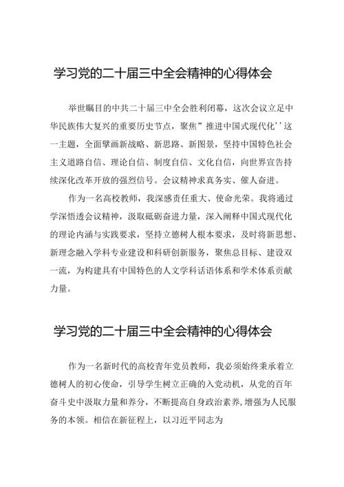2024年学习党的二十三中全会精神的心得感悟简要发言二十七篇.docx
