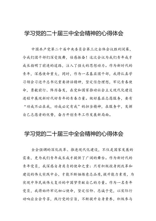 党员学习党的二十三中全会精神的心得体会范本五十篇.docx