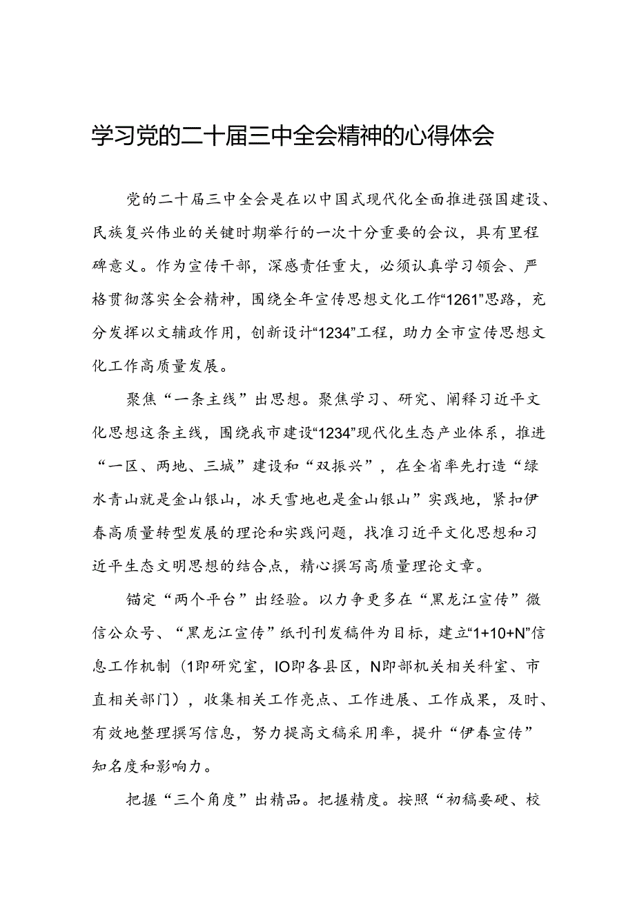 2024年党的二十三中全会精神学习体会研讨发言合集三十篇.docx_第1页