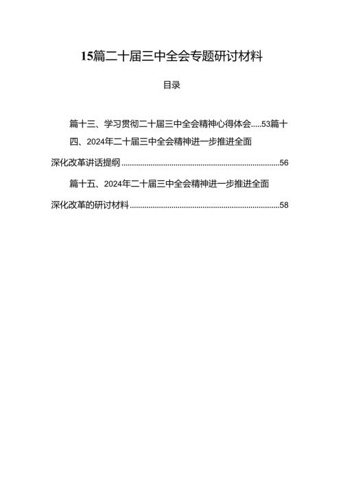 15篇二十三中全会专题研讨材料.docx