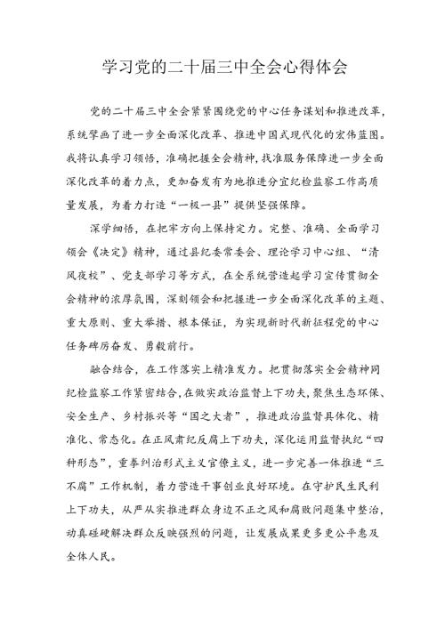 学习2024年学习党的二十三中全会个人心得感悟 （6份）.docx