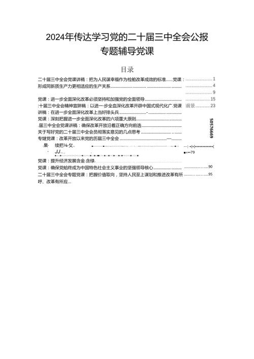 2024年传达学习党的二十三中全会公报专题辅导党课.docx