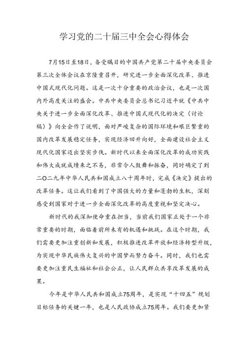 学习2024年党的二十三中全会心得体会 （11份）59.docx