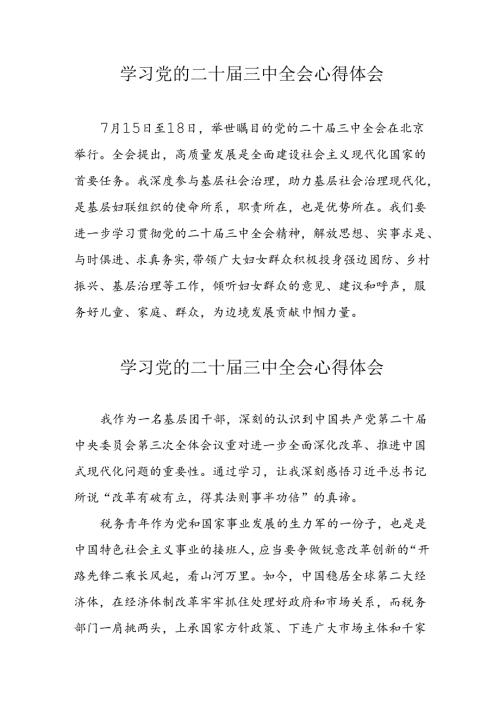 学习2024年党的二十三中全会心得体会 （11份）60.docx