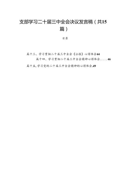 15篇支部学习二十三中全会决议发言稿（最新）.docx