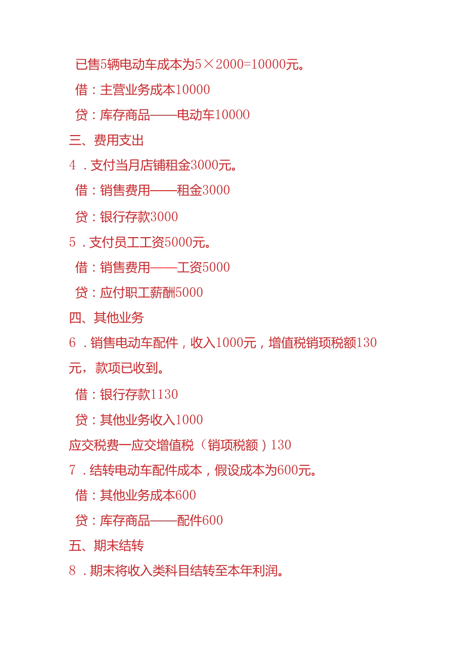 做账实操电动车专卖店账务处理的实例.docx_第2页