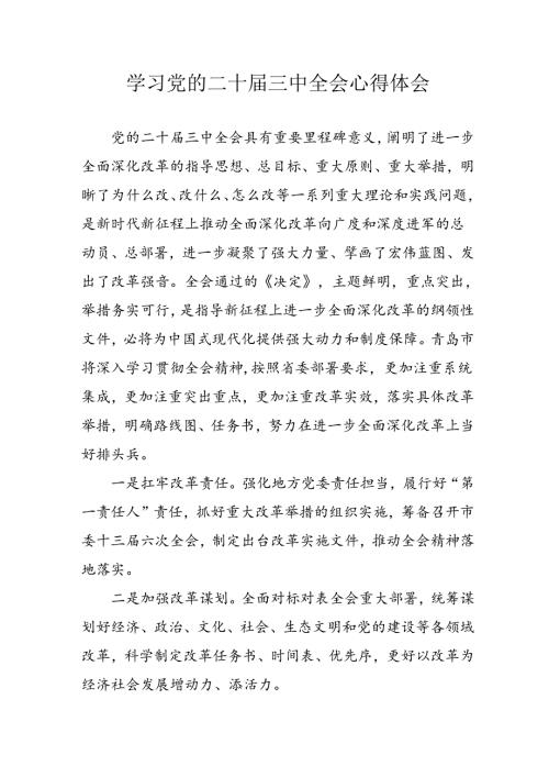 学习2024年学习党的二十三中全会个人心得感悟 （3份）57.docx