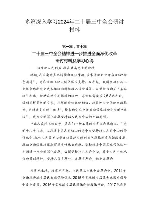 多篇深入学习2024年二十三中全会研讨材料.docx