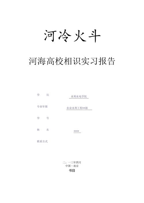 实习报告—河海大学.docx