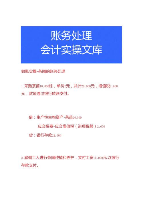 做账实操茶园的账务处理.docx