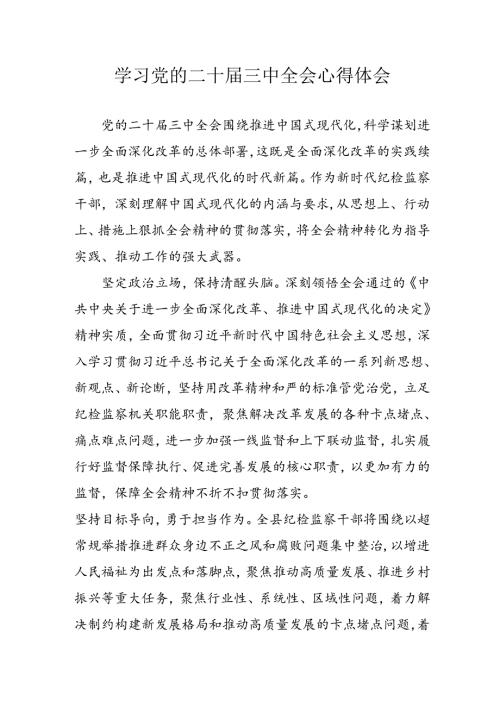 学习2024年学习党的二十三中全会个人心得感悟 （6份）75.docx