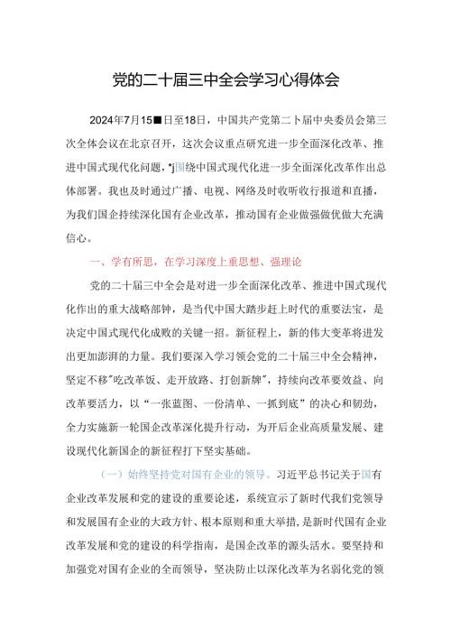 党的二十三中全会学习心得体会（2024）.docx