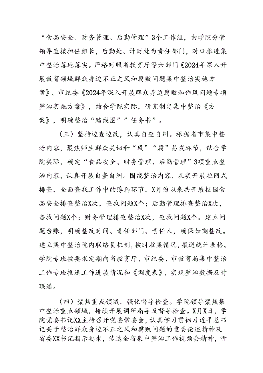 2024年关于开展《群众身边不正之风和腐败问题集中整治》工作情况总结 （8份）.docx_第2页
