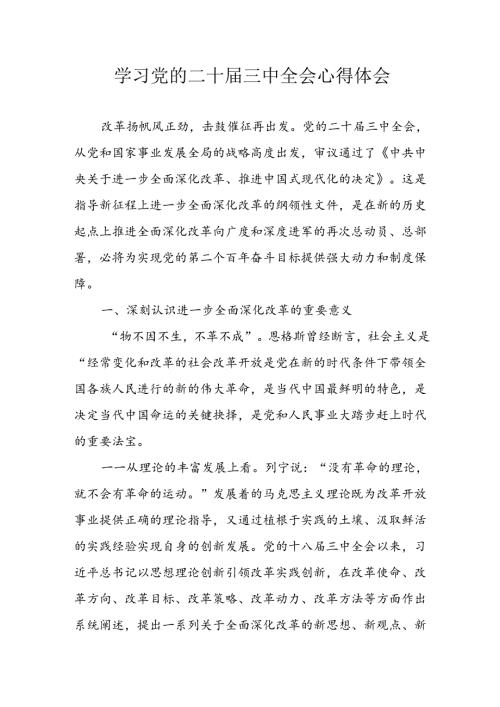 2024年学习学习党的二十三中全会个人心得感悟 汇编6份.docx