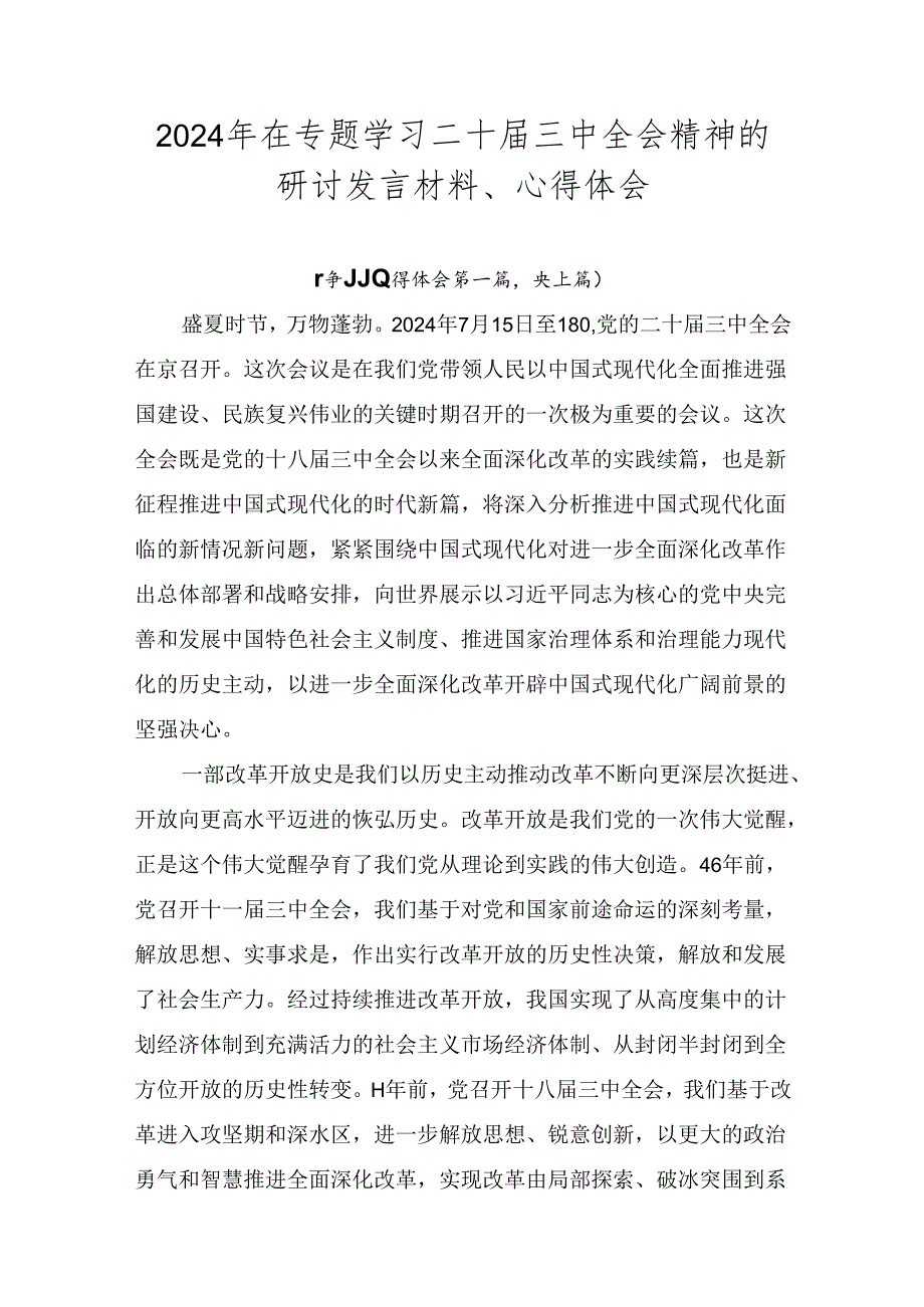 2024年在专题学习二十三中全会精神的研讨发言材料、心得体会.docx_第1页