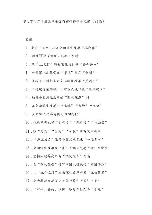 (21篇)学习贯彻二 十三 中全会精神心得体会汇编.docx