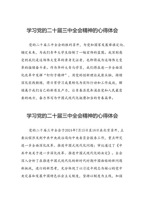 关于2024年党的二十三中全会精神的学习感悟39篇.docx