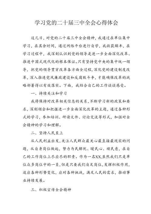 学习2024年学习党的二十三中全会个人心得感悟 （3份）91(1).docx