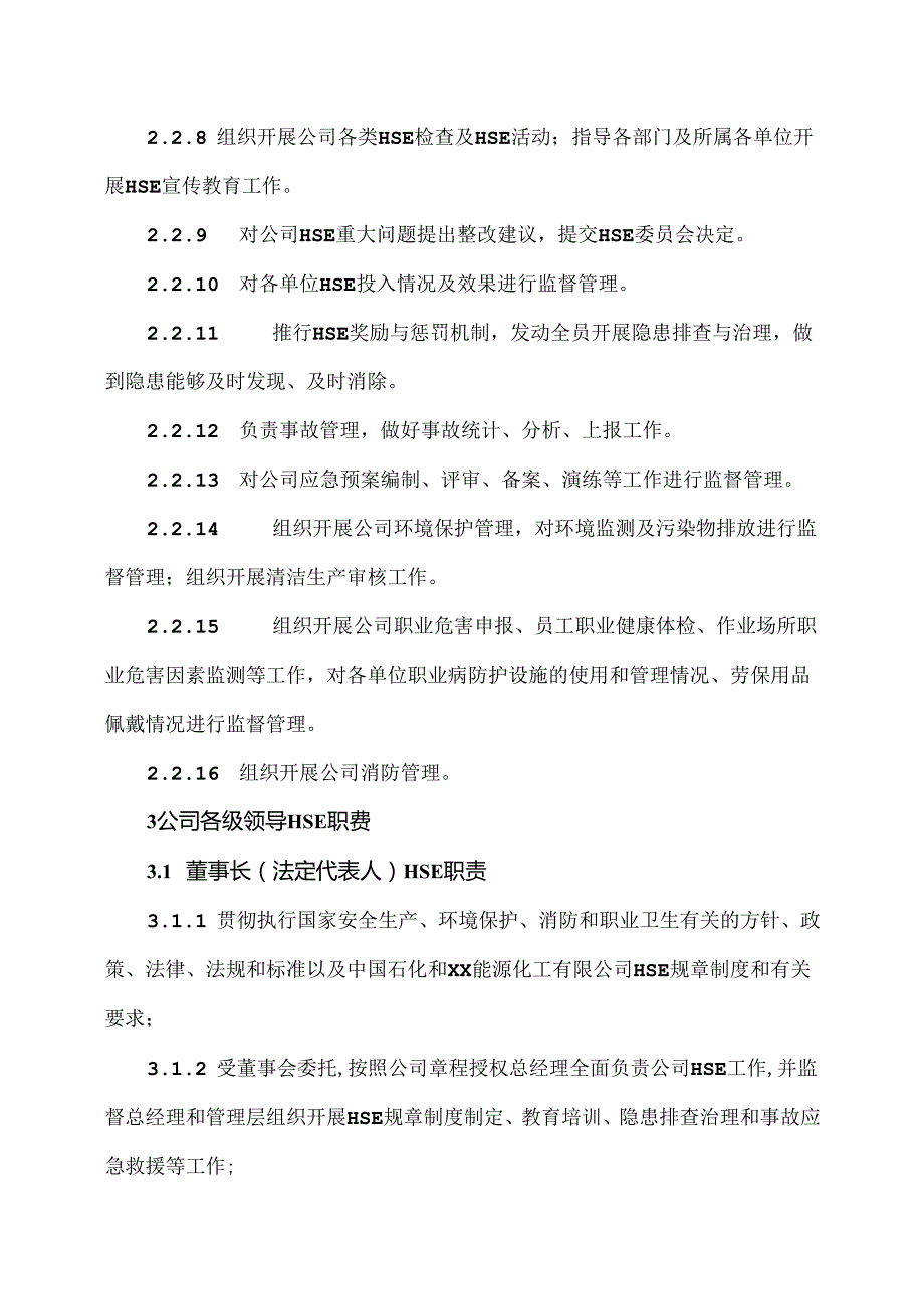 XX能源化工有限公司HSE责任制（2024年）.docx_第3页