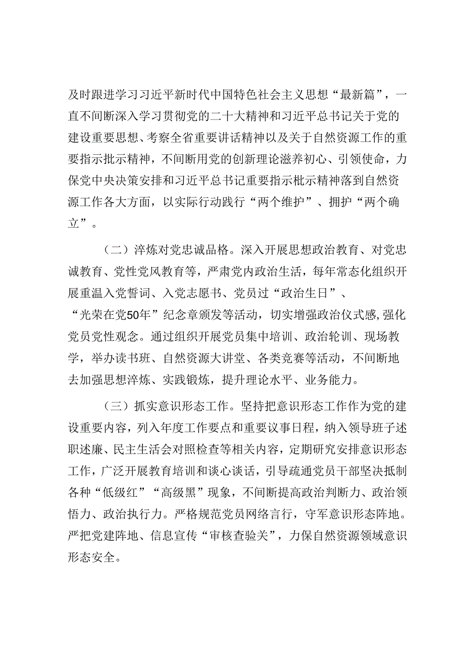 市自然资源局关于以高质量党建引领自然资源事业高质量发展工作情况的报告(1).docx_第2页