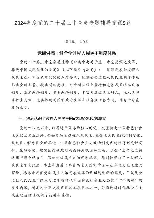 2024党的二十三中全会专题辅导党课9篇.docx