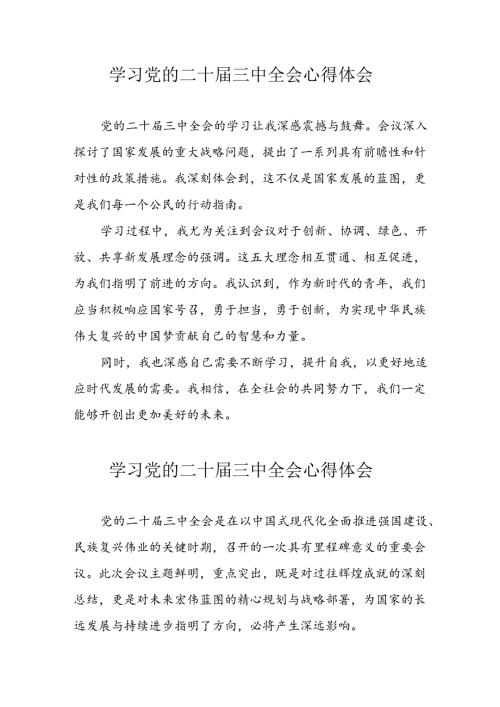 学习2024年党的二十三中全会心得体会 （11份）92.docx