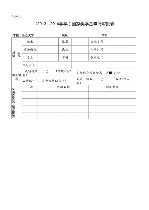 国家奖学金申请审批表.docx