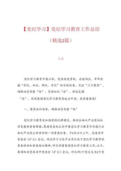【党纪学习】党纪学习教育工作总结（精选2篇）.docx