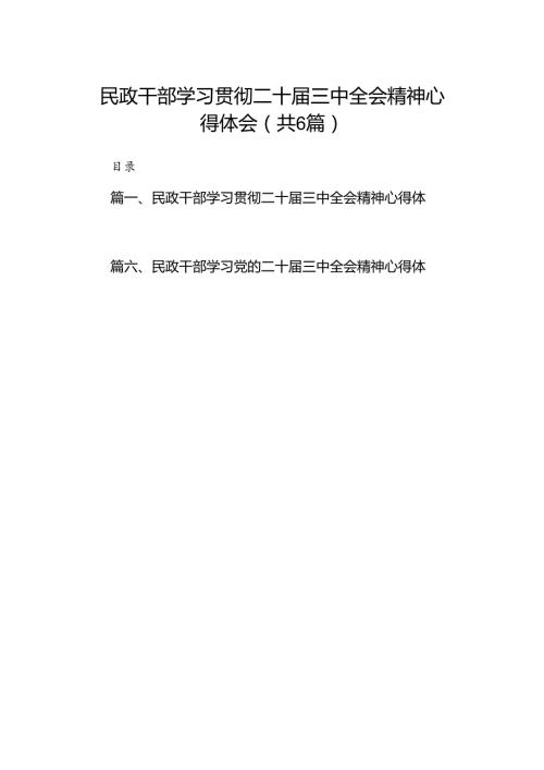民政干部学习贯彻二十三中全会精神心得体会六篇（详细版）.docx