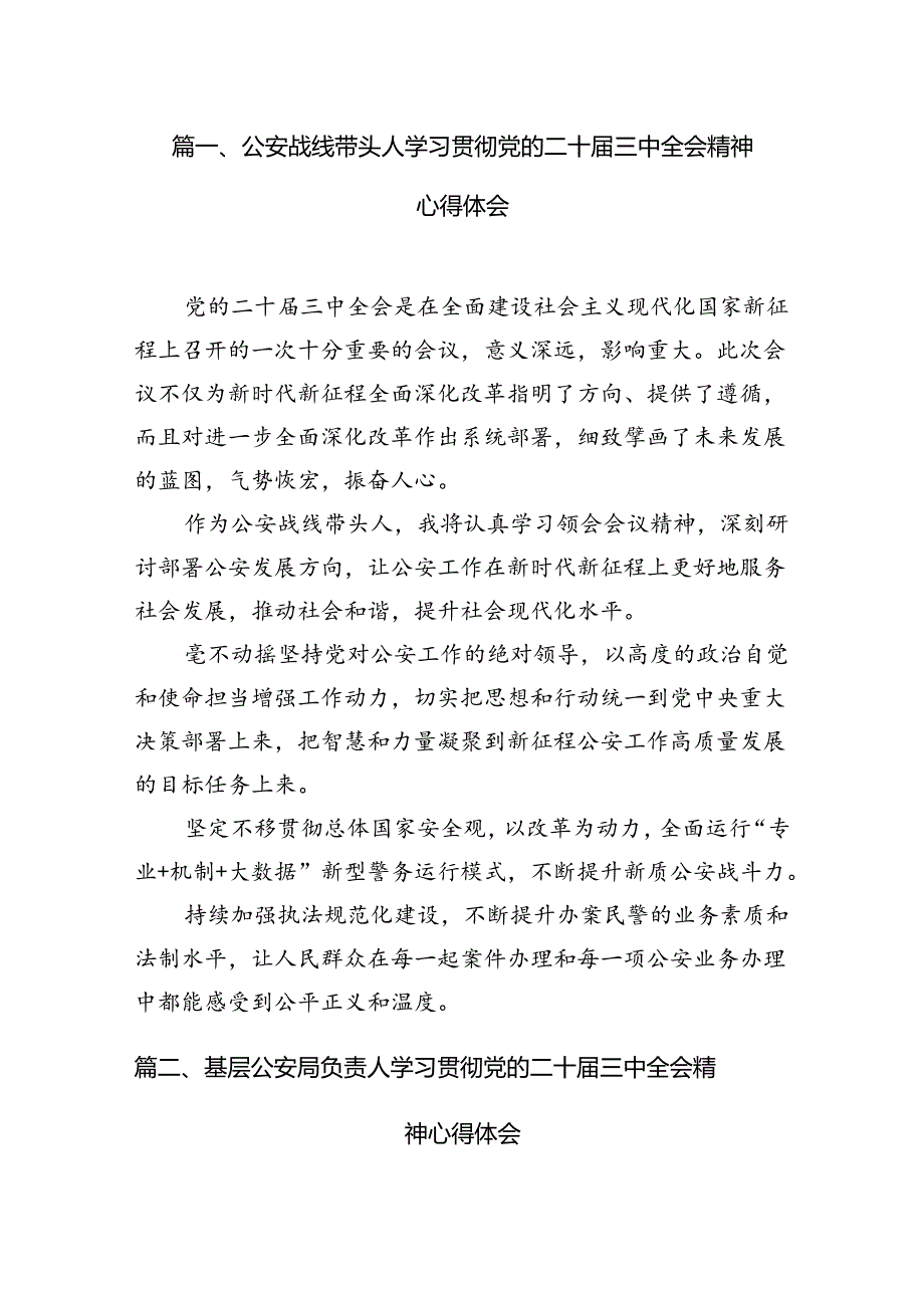 公安战线带头人学习贯彻党的二十三中全会精神心得体会10篇（精选）.docx_第2页