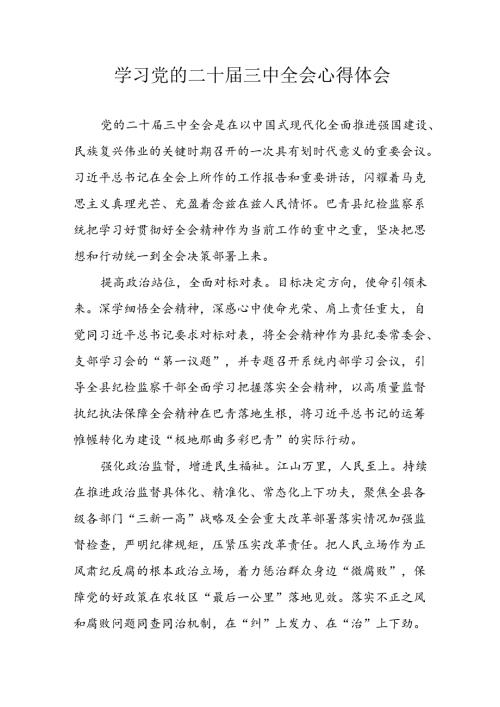 学习2024年学习党的二十三中全会个人心得感悟 （4份）83.docx