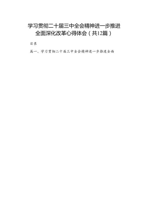 学习贯彻二十三中全会精神进一步推进全面深化改革心得体会（共12篇）.docx