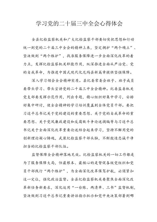 2024年学习学习党的二十三中全会个人心得感悟 （汇编4份）.docx