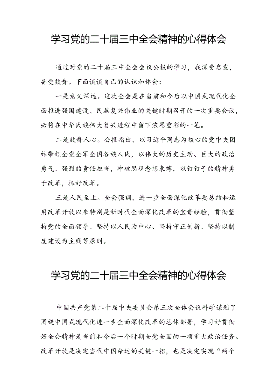 2024年党的二十三中全会精神学习体会交流发言稿模板三十篇.docx_第3页