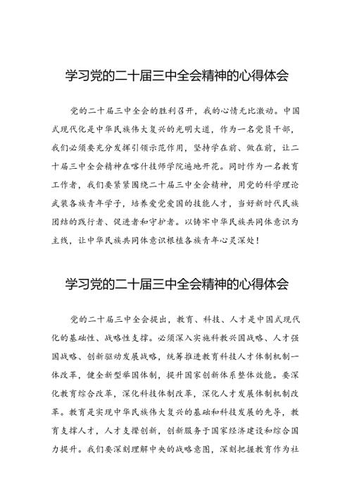 学习党的二十三中全会的心得体会简短发言31篇.docx