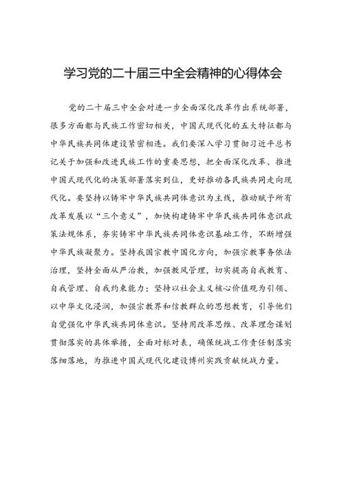 2024年党的二十三中全会精神学习体会范本39篇.docx