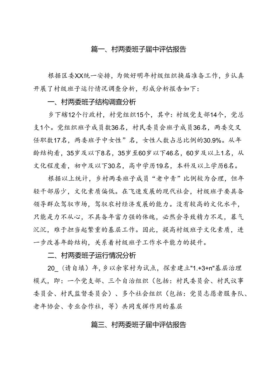 村两委班子中评估报告10篇（详细版）.docx_第2页